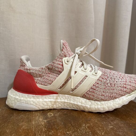 EUC adidas Ultra Boost 4.0 Chalk White Active Red Womans 6 DB3209 Shoes Running - Picture 4 of 15